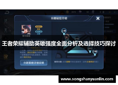 王者荣耀辅助英雄强度全面分析及选择技巧探讨